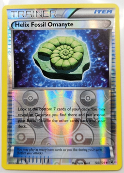 Pokemon TCG Helix Fossil Omanyte Fates Collide 102/124 Reverse Holo Uncommon NM - Image 1