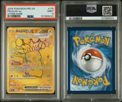 2025 POKEMON PRISMATIC EVOLUTIONS HYPER RARE #179 PIKACHU EX PSA 9 - Image 1