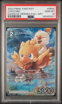 CHOCOBO 2023 FINAL FANTASY DAWN OF HEROES FULL ART FOIL #20-050C PSA 10 LOW POP - Image 1