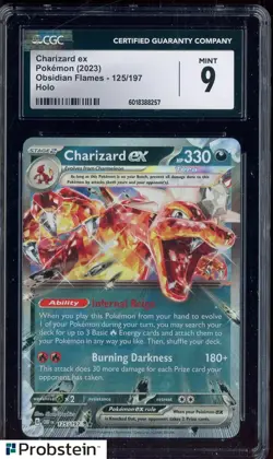 2023 Pokemon Obsidian Flames #125/197 Charizard Ex Holo CGC 9 MINT - Image 1