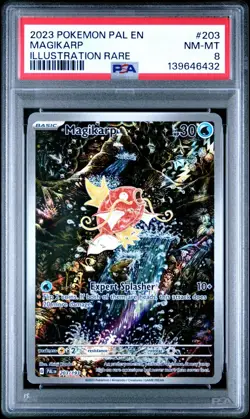 2023 POKEMON PAL EN-PALDEA EVOLVED ILLUSTRATION RARE #203 MAGIKARP PSA 8 - Image 1