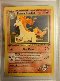 2000 Pokemon - 1st Edition Blaine’s Rapidash Gym Challenge 33/132 - PSA 9 Mint! - Image 3