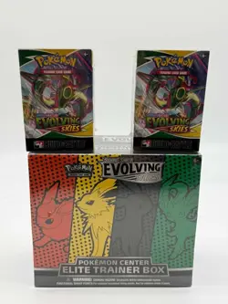 Pokemon TCG Evolving Skies PC ETB + 2 Build & Battle Boxes SEALED - Image 1