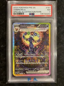 2025 Pokemon Pre En #161 Umbreon Ex Special Illustration Rare Psa 7 - Image 1