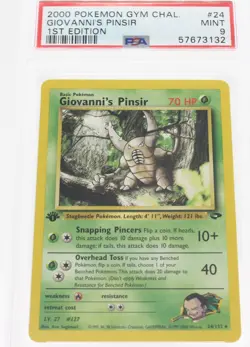 PSA 9 MINT 2000 Pokemon Gym Challenge #24 Giovanni's Pinsir 1st Edition !!! - Image 1