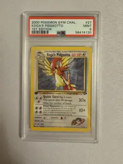 2000 Pokemon 1st Edition Koga’s Pidgeotto Rare Gym Challenge 27/132 PSA 9 Mint! - Image 1