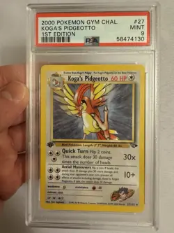 2000 Pokemon 1st Edition Koga’s Pidgeotto Rare Gym Challenge 27/132 PSA 9 Mint! - Image 2