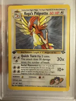 2000 Pokemon 1st Edition Koga’s Pidgeotto Rare Gym Challenge 27/132 PSA 9 Mint! - Image 3