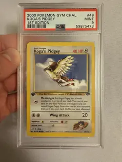 2000 Pokemon - 1st Edition Koga’s Pidgey - Gym Challenge 49/132 PSA 9 Mint! WOTC - Image 2