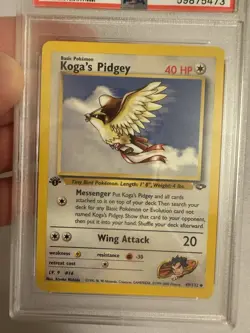 2000 Pokemon - 1st Edition Koga’s Pidgey - Gym Challenge 49/132 PSA 9 Mint! WOTC - Image 3