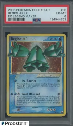 2006 Pokemon Gold Star Ex Legend Maker #90 Regice Holo PSA 6 EX-MT - Image 1