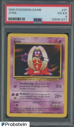 1999 Pokemon Game #31 Jynx Crimp Error PSA 4 VG-EX - Image 1