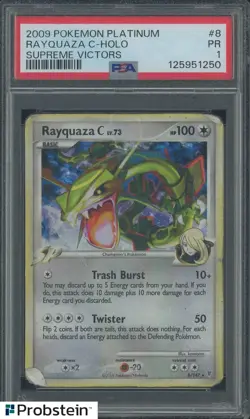 2009 Pokemon Platinum Supreme Victors #8 Rayquaza C Holo PSA 1 PR - Image 1
