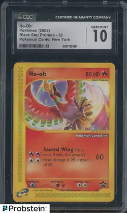 2002 Pokemon Black Star Promos #52 Ho-oh New York Center CGC 10 GEM MINT - Image 1