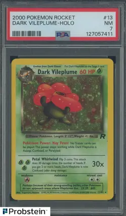 2000 Pokemon Rocket #13 Dark Vileplume Holo PSA 7 NM - Image 1