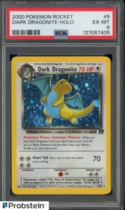 2000 Pokemon Rocket #5 Dark Dragonite Holo PSA 6 EX-MT - Image 1