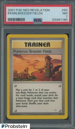 2001 Pokemon Neo Revelation #62 Pokemon Breeder Fields PSA 7 NM - Image 1
