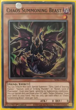 YuGiOh Chaos Summoning Beast 1st Edition SDSA-EN004 - Image 1