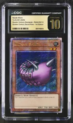 Needle Worm *CGC PRISTINE 10* RA04-EN112 *POP 1* Quarter Century Secret Rare - Image 1