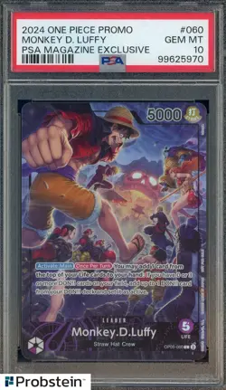 2024 One Piece Promo PSA Magazine Exclusive #060 Monkey D. Luffy PSA 10 - Image 1