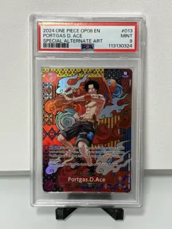 PSA 9 2024 One Piece Japanese Portgas D. Ace SP OP08 Special Alternate Art - Image 1