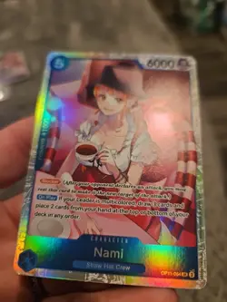 ONE PIECE NAMI OP11-054 SR FIST OF DIVINE SPEED PACK FRESH RAINBOW HOLO - Image 2