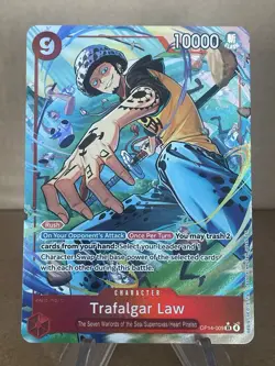 One Piece OP14 Azure Sea's Seven Trafalgar Law 009 Super Rare Alt Art - Image 1