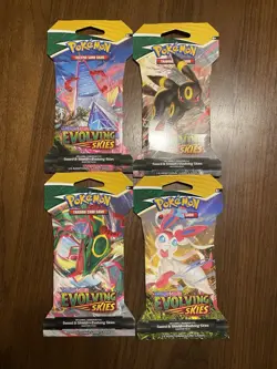 Pokemon Evolving Skies Sleeved Booster Pack Full Art Set New With 4 Vmax cards 820650808777 - Image 2