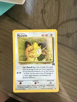 Pokemon Meowth TCG Black Star Promo Holo Card 10/53 WOTC LP-NM Condition - Image 1