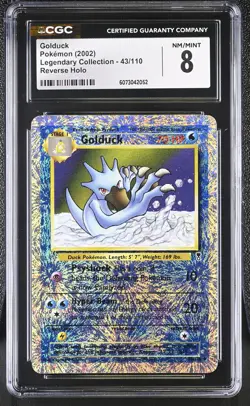 CGC 8 Golduck 2002 Legendary Collection 43/110 Reverse Holo Pokemon Card - Image 1