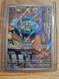 Pokemon Squirtle Holo Illustration TCG Card Stellar Crown 148/142 NM Condition - Image 1
