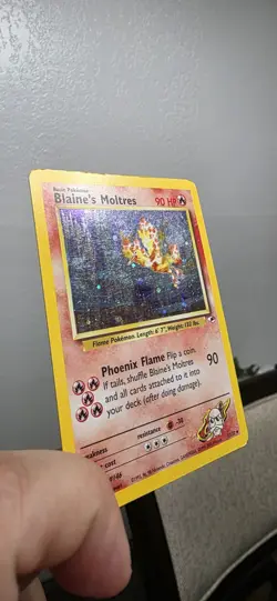 Pokemon TCG Blaine's Moltres Gym Heroes Holo Card 1/132 Unlimited Rare - NM - Image 4