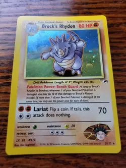 Brock's Rhydon 2/132 Gym Heroes Holo Pokemon Card PL* - Image 1