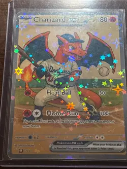 Charizard EX Custom Art Card - Dodgers Baseball Theme - Holo Star Foil - 1/1 Sty - Image 1