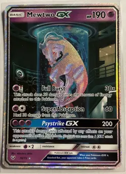 Pokemon TCG Shining Legends Mewtwo GX Secret Rare Card 78/73 - Image 1