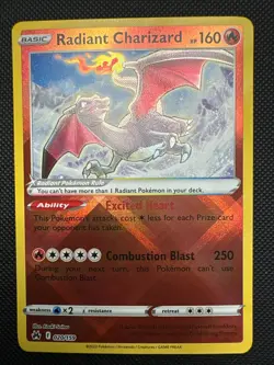 Pokemon TCG Radiant Charizard 020/159 Crown Zenith Reverse Holo Card - Image 1