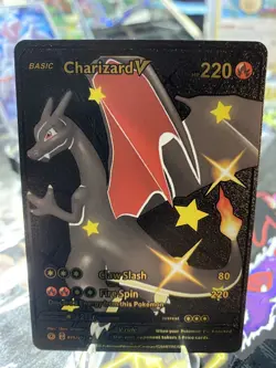 Pokemon Black Charizard V Full Art Black Foil Fan Art Card Card 079/073 - Image 1