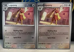(Set Of 2) Pokemon Mega Evolution TCG Reverse Holo Card - Lopunny (108/132) - Image 1