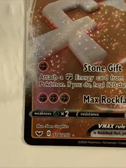 Pokemon TCG Sword & Shield Base Set Stonjourner VMAX Ultra Rare Card 116/202 - Image 5