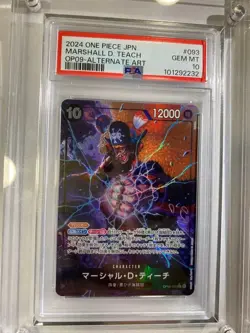 One Piece Card Marshall D Teach SR Parallel PSA10 - Image 1