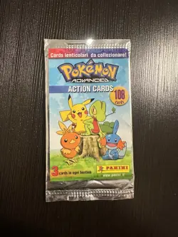 2004 Pokemon Italian Panini Action Cards Advanced Booster Pack Sealed New - Image 1