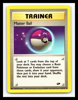 💥 Master Ball Trainer Pokemon Vintage 116/132 Gym Challenge Vintage Card WOTC - Image 1