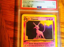 Pokemon 1st Edition Neo Discovery Espeon rare card, PSA 7 - Image 2