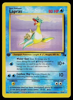 Pokemon Card - Lapras Fossil 25/62 Rare 1st Edition - Image 1