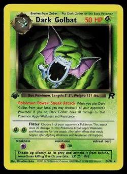 Pokemon Card - Dark Golbat Team Rocket 24/82 Rare 1st Edition - Image 1