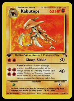 Pokemon Card - Kabutops Fossil 24/62 Rare 1st Edition - Image 1