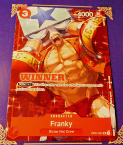 One Piece English Card Game Carte Franky OP01-021 WINNER En Mint - Image 1
