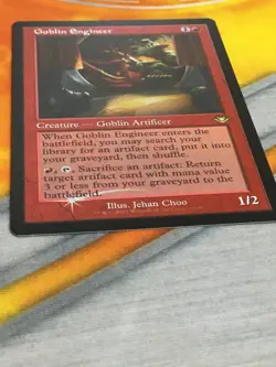D1195 MAGIC GATHERING MODERN HORIZONS RETRO GOBLIN ENGINEER FOIL #16 NM R MTG - Image 2