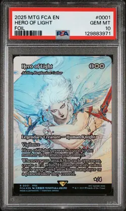 2025 MTG FINAL FANTASY THROUGH THE AGES FOIL #0001 HERO OF LIGHT PSA 10 - Image 1