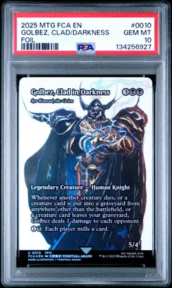 2025 MTG FINAL FANTASY THROUGH THE AGES FOIL GOLBEZ, CLAD IN DARKNESS PSA 10 - Image 1